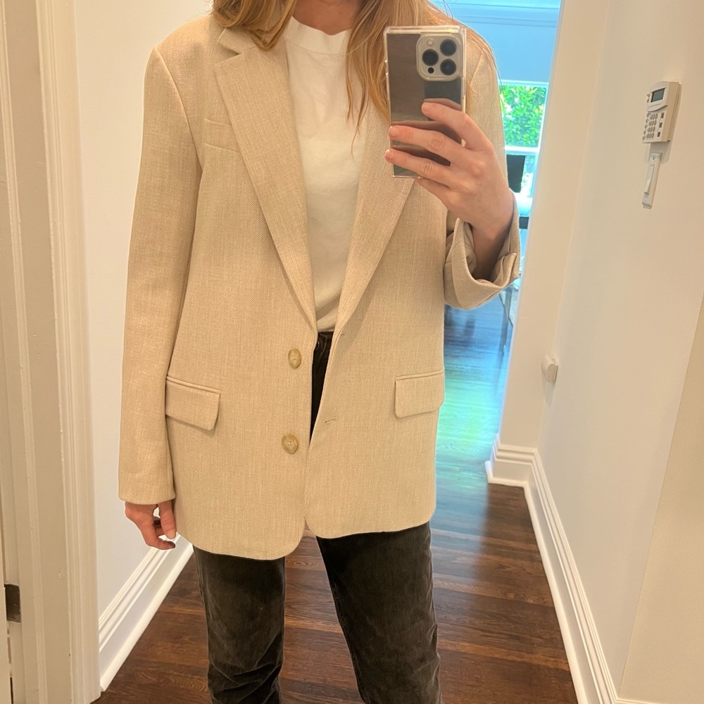 Aritzia Wilfred Milestone Blazer - XS - Oat Beige